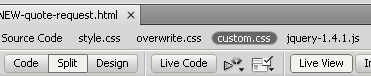 View of source code and dependent files in Dreamweaver