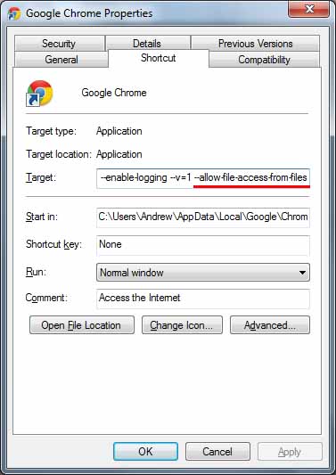 Allow files. --Allow-file-access-from-files.. Unblock click copy Chrome.