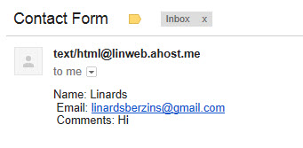 odd email displayed